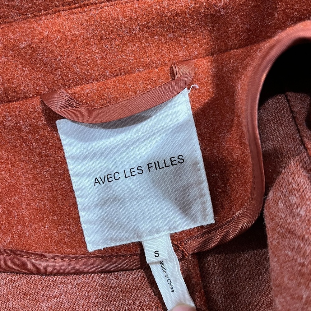 Avec Les Filles Jacket Womens Small Zip Overzied Orange Anthropologie - Picture 3 of 8